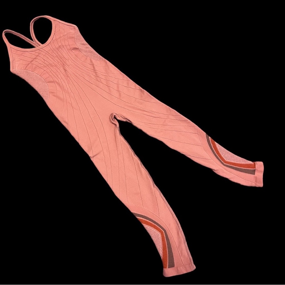 NWOT FP Movement bodysuit in apricot with light maroon and brown accents XS/S - Picture 2 of 12